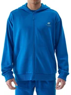 Bluzy męskie - Bluza męska z kapturem 4FWSS24TSWSM1011 - kobaltowa XXL - miniaturka - grafika 1