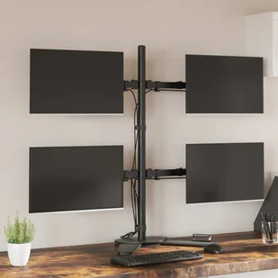Uchwyt do monitora czarny stalowy VESA 75/100 mm - Uchwyty do monitorów - miniaturka - grafika 1