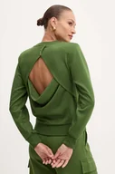 Bluzy damskie - Patrizia Pepe bluza damska kolor zielony gładka 8M1618 J219 - miniaturka - grafika 1