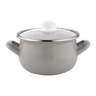 Garnki - Fl1 GARNEK EMALIOWANY CAPRI PYZA Z/P 18CM 2,8L JASNY SZARY 011-GAR-AV/6C/18 - miniaturka - grafika 1