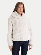Płaszcze damskie - Guess Futro W0BL0N WDCH0 Écru Regular Fit - miniaturka - grafika 1