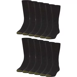 Gold Toe Męskie skarpety Harrington Crew Multipary (12 szt.), Black (12-pairs), L - Skarpetki damskie - miniaturka - grafika 1