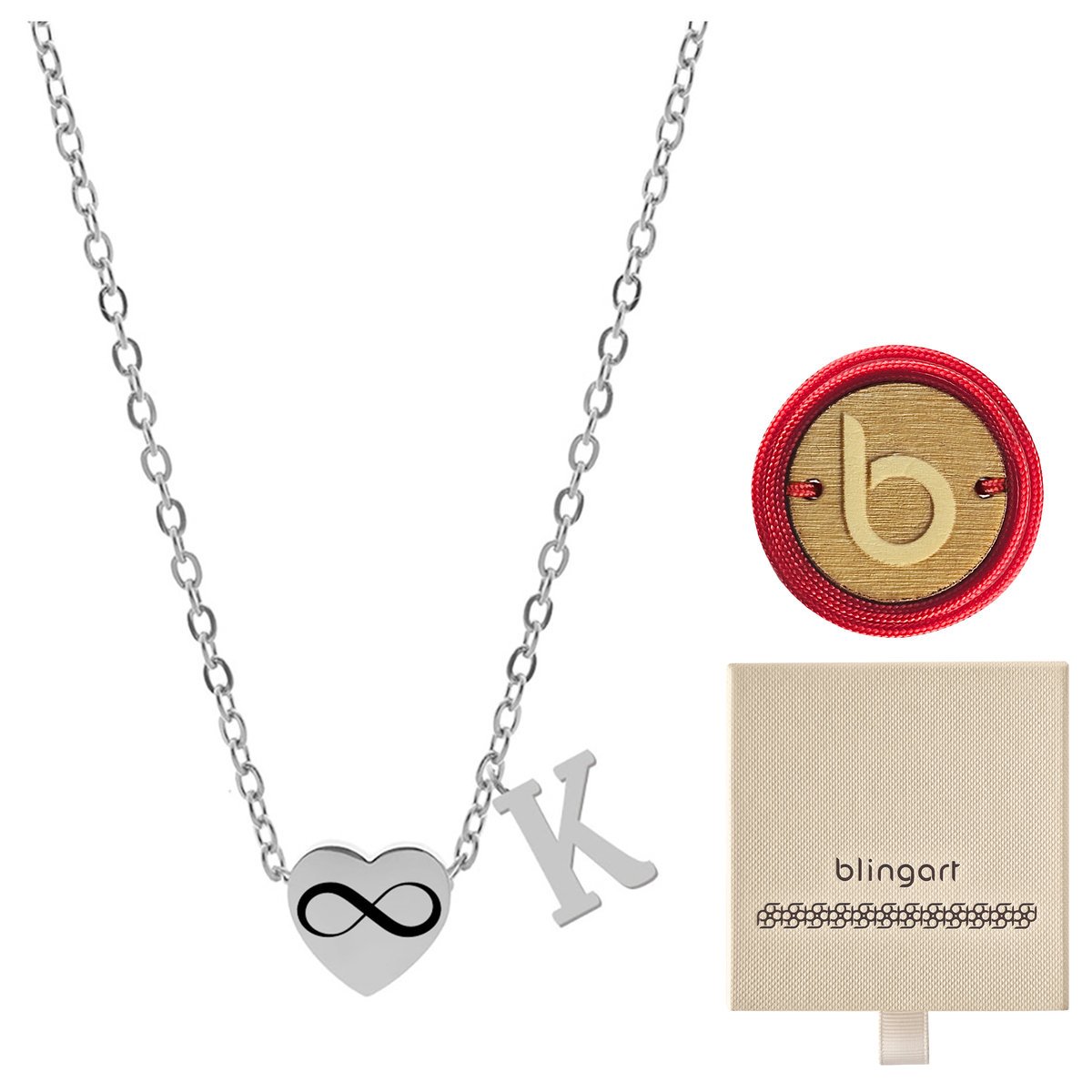 Naszyjnik CELEBRYTKA LITERKA serce K