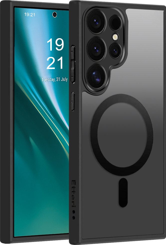 Etui na telefon komórkowy Etteri Matt Mag do Samsung Galaxy S24 Ultra Cover czarny