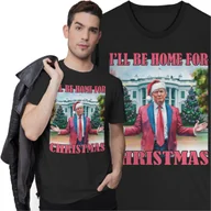 Koszulki męskie - Świąteczna Koszulka Prezent na Święta Donald Trump Mikołaj Biały Dom - miniaturka - grafika 1