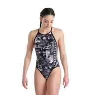 Stroje kąpielowe - Strój Kąpielowy Arena W Icons Swimsuit Fast Back Allover - miniaturka - grafika 1