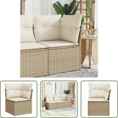 Sofy ogrodowe - The Living Store Narożna sofa ogrodowa z poduszkami z beżowego polirattanu - miniaturka - grafika 1