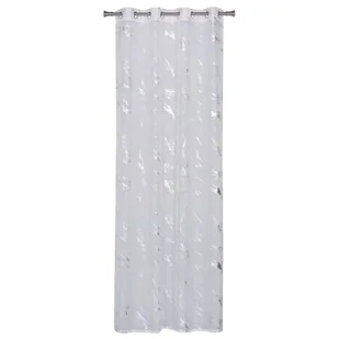 Firana z kółkami STORM 140 x 260 cm kolor biały/srebrny - Firany - miniaturka - grafika 1