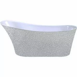 Besco WAS-170-CSR CALIMA GLAM SREBRNA Wanna wolnostojąca syfon z przelewem chrom 170x74 - Wanny - miniaturka - grafika 1