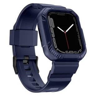 Kingxbar CYF106 2w1 pasek Apple Watch SE, 8, 7, 6, 5, 4, 3, 2, 1 (41, 40, 38 mm) z wbudowanym etui niebieski - Akcesoria do smartwatchy - miniaturka - grafika 2