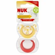 Smoczki uspokajające - Nuk Smoczek uspokajający silikonowy 18-36m Star 10739734 2 szt. - miniaturka - grafika 1