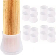 Krzesła - Nakładki Silikonowe Na Nogi Krzesła Mebli 16 Szt. Białe Ochronne Nasadki35-40 mm - miniaturka - grafika 1