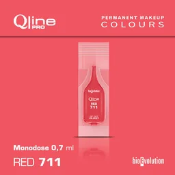 Jednorazowy pigment do makijażu permanentnego ust Bioevolution Red 711 Qline Pro 0,7ml monodose - Pozostałe akcesoria kosmetyczne - miniaturka - grafika 1