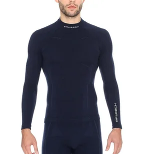 Brubeck Bluza męska Extreme Wool granatowa r. L LS11920 - Bluzy sportowe męskie - miniaturka - grafika 1