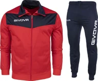 Dresy męskie - Givova Dres treningowy piłkarski komplet bluza spodnie Givova Tuta Visa Triacetato czerwono-granatowy TR018 1204 2XL - miniaturka - grafika 1