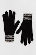 Rękawiczki - Moschino rękawiczki damskie kolor beżowy - miniaturka - grafika 1