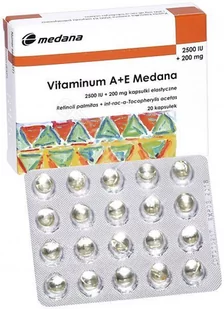 Medana Vit. A+E kaps.elast. 2500 j.m.+0,2g 20 szt. - Witaminy i minerały - miniaturka - grafika 1