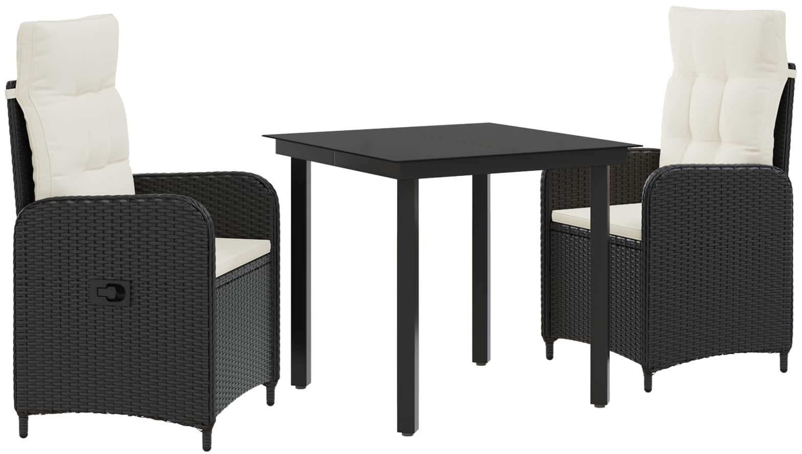 vidaXL Zestaw stolików kawowych 3 pcs Czarny i kremowo-biały 3422474
