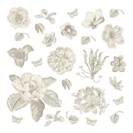 Naklejki na ścianę - Dekoracja samoprzylepna Pastelowe kwiaty, 30 x 30 cm - miniaturka - grafika 1