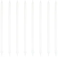 Świece - Świeczki dekoracyjne na tort, BIAŁE długie 8 szt - miniaturka - grafika 1