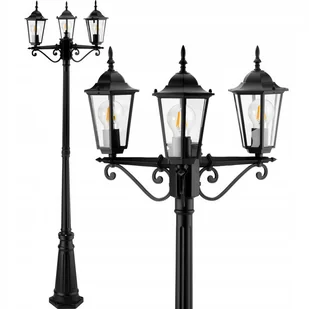 SuperLED Lampa ogrodowa stojąca Słupek Latarnia 3x E27 LED 200 cm Retro - Lampy ogrodowe - miniaturka - grafika 1