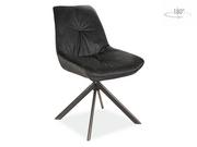 Krzesła - Krzesło Tapicerowane Boogie I Velvet Czarne Obrotowe - miniaturka - grafika 1