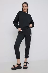 Adidas spodnie damskie kolor czarny z aplikacją - - Spodnie damskie - miniaturka - grafika 1