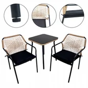 Meble ogrodowe - ZESTAW MEBLI OGRODOWYCH DO OGRODU TARASU NA BALKON WYPOCZYNKOWY SOHO CZARNY - miniaturka - grafika 1