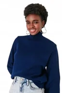 Swetry damskie - TRENDYOL GRANATOWY SWETER DAMSKI Z GOLFEM I DŁUGIM RĘKAWEM 38 5_A - miniaturka - grafika 1