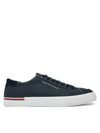 Trampki męskie - Tommy Hilfiger Tenisówki Core Corporate Vulc Canvas FM0FM05398 Granatowy - miniaturka - grafika 1
