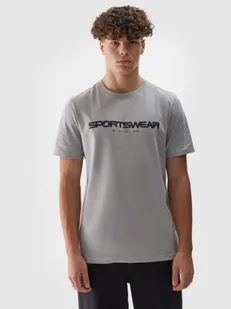 Męski t-shirt z nadrukiem 4F 4FWAW24TTSHM1586 - szary - Koszulki sportowe męskie - miniaturka - grafika 1