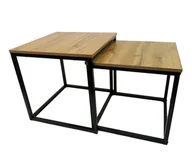 Ławy i stoliki kawowe - Stoliki kawowe  2w1 kwadratowy stolik kawowy dąb loft industrial sk101 - miniaturka - grafika 1