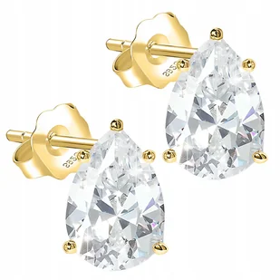 Złote Kolczyki z Kryształem Łezki Krople Wody H2O Cyrkonie SREBRO 925 - Kolczyki Złote Kolczyki z Kryształem Łezki Krople Wody H2O Cyrkonie SREBRO 925 - Kolczyki - miniaturka - grafika 1