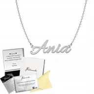 Łańcuszki - Naszyjnik Srebrny z imieniem ANIA Łańcuszek Kobieta 925 ŻYCZENIA GRATIS - miniaturka - grafika 1
