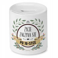 Skarbonki - Skarbonka na Urodziny 16 16te 16-te na Prezent z Nadrukiem ze Zdjęciem - miniaturka - grafika 1