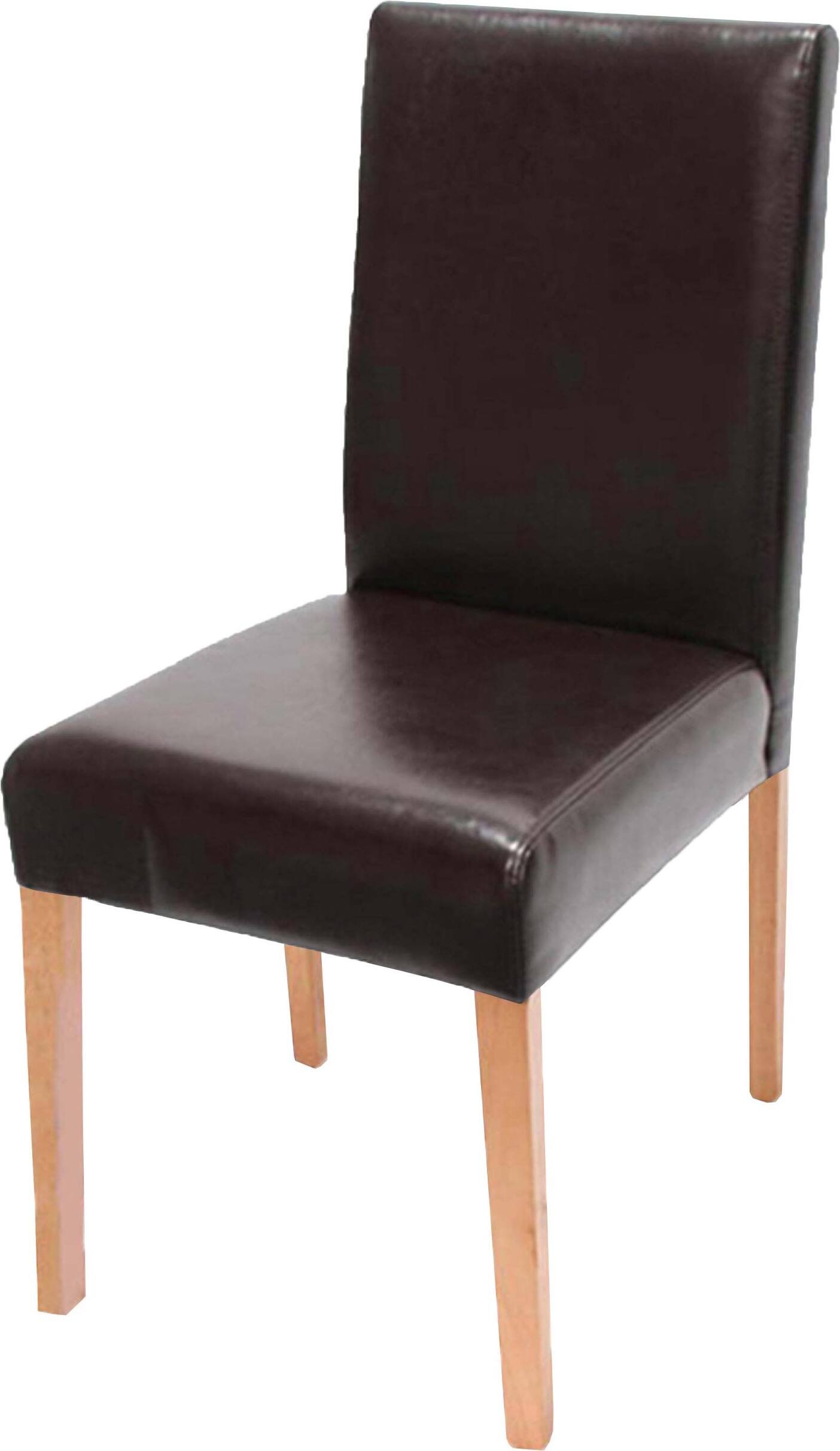 Krzesło do jadalni Littau, krzesło kuchenne, imitacja skóry ~ brąz, jasne nogi