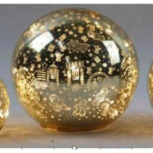 Kula led 10 cm Pociąg złoty - Ozdoby bożonarodzeniowe - miniaturka - grafika 1