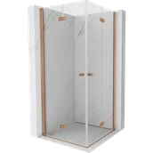 Kabiny prysznicowe - Mexen Mist-F Duo kabina prysznicowa składana 80 x 80 cm, transparent, miedź szczotkowana - 8A6-080L-080P-65-00 - miniaturka - grafika 1