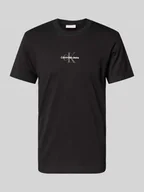 Koszulki męskie - T-shirt z okrągłym dekoltem i wyhaftowanym logo - miniaturka - grafika 1