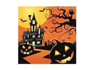 Halloween - Serwetki halloweenowe Nawiedzony Dom - 33 cm - 20 szt. - miniaturka - grafika 1