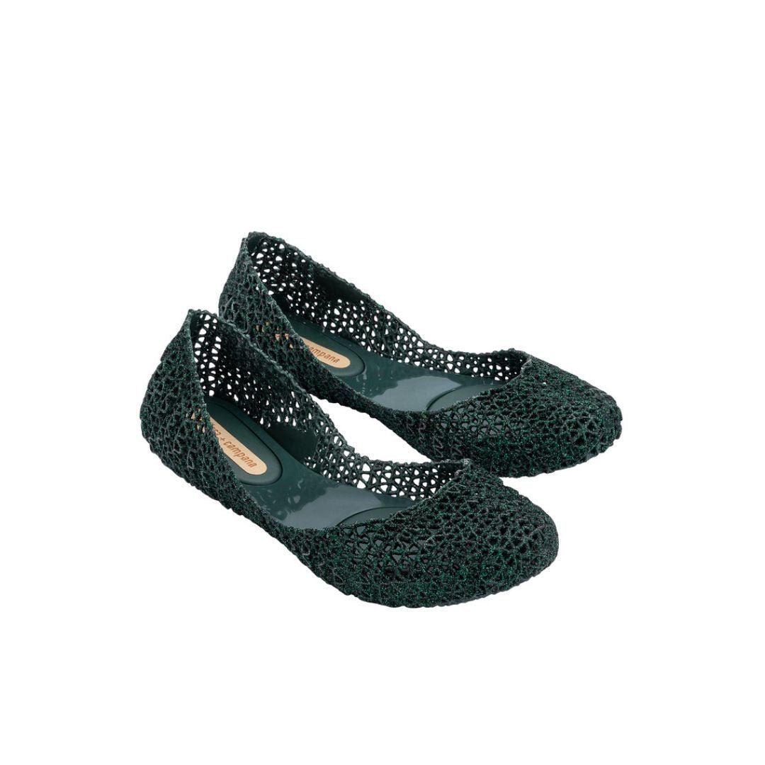 Melissa Baleriny Campana Papel VII AD Green Glitter Zielone 40