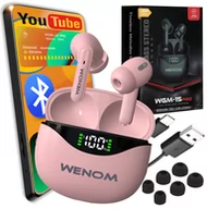 Słuchawki - Wenom WGM 15pro ENC TWS różowe - miniaturka - grafika 1