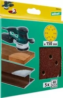 Materiały ścierne - Wolfcraft Krążki ścierne samoprzyczepne korund śr. 150 mm granulacja 40 (5szt.) 1840000 - miniaturka - grafika 1