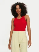 Koszulki i topy damskie - Pieces Top Anibi 17150269 Czerwony Regular Fit - miniaturka - grafika 1