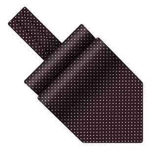 Fular jedwabny bordowy w groszki EM 44 - EM Men's Accessories - Krawaty i muchy męskie - miniaturka - grafika 1