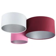 Oprawy, klosze i abażury - Kolorowa plafoniada ze srebrnym wnętrzem abażura E4-W47 - miniaturka - grafika 1