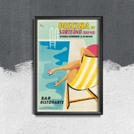Plakaty - Plakatyw  stylu retro Włochy Piscina di Sarteano - miniaturka - grafika 1