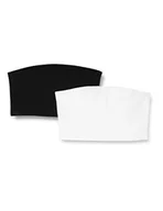 Koszulki i topy damskie - Onllive Love Double Tube 2 szt. Crop Top, czarny/paczka: biały, S - miniaturka - grafika 1