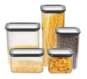 Pojemniki kuchenne - ZESTAW PIĘCIU POJEMNIKÓW KUCHENNYCH NA PRODUKTY SYPKIE BRANQ NEROLI - miniaturka - grafika 1