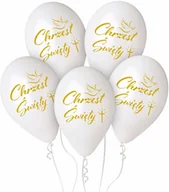 Dekoracje sali - Balony lateksowe na Chrzest Święty - białe - 5 szt. - miniaturka - grafika 1